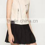 Runwaylover EY1050C 2017 Ladies Fashion Sleeveless Pu Jackets thumbnail-3