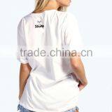 Wholesale Round Neck Short Sleeve Elongated t Shirt Women Print t Shirt thumbnail-3