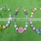Children Boutique Necklace Flower Pearl Colorful Necklace Baby Girl Party Necklace thumbnail-1
