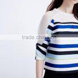 Women's Half Sleeve Stripe Printing Pullover Polyester/Spandex Sweatshirt thumbnail-3