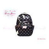 Personalized Black And White Polka Dot Flower Print Backpack for Girls