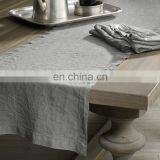 stone washed pure linen table runner with dot hemstitch in many colors