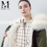 Black Parka London Style Parka Womens Colorful Fox Fur Lined Winter Parka for Girls thumbnail-6