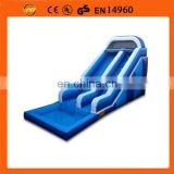 all blue inflatable slide with pool,inflatable water slide