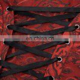 Belle Poque Women's Retro Vintage Gothic Victorian Corset Style Lace Embellished V-Neck Jacquard Red Coat Tops BP000223-2 thumbnail-5