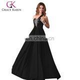2015 New Arrivals Embroidery Beaded Elegant Black One Shoulder Designer Evening Dresses CL3120-1 thumbnail-1