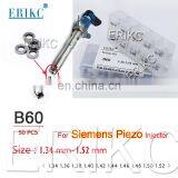 B60 Siemens Piezo Diesel Injector Washer Fuel Injection Shim Kits Adjusting Gasket Size 1.34-1.52mm for Nozzle 50pcs