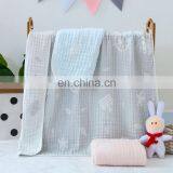2020 New Design Small MOQ Drop Shipping 6 Layers Cartoon Animal Reactive Printing 100 Cotton Gauze Baby Swaddle Muslin Blanket thumbnail-3