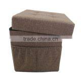 Ample Collapsible Storage Ottoman With Cushion Top thumbnail-4