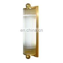 Energy Saving Hot Sell Modern Lighting Lamps Gold Style Indoor Brass Glass Tube Wall Lamps