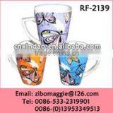 Beautiful Butterfly Print Promotional Porcelain Coffee Mug With Good Quality for Hot Sale Porcelain Mug