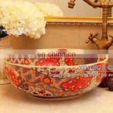 Artistic European Excellent Quality Bathroom Bowl Porcelain Ceramic Wash Basins Made In Jingdezhen thumbnail-4
