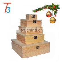 Variety Square Wooden Organizer Boxes Storage With Lid and Clasp thumbnail-1