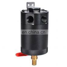 Oil Catch Can Tank 2-Port Baffled Reservoir With Drain Valve Breather Universal thumbnail-3