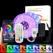 Amazon Hot Selling Smart Infrared Blue Tooth Music Control Flexible SMD 5050 24keys Digital RGB LED Strip Light Kit