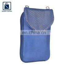 Indian Manufacturer of Silver Antique Fitting Fashion Designer Swiss Cotton Lining Women Genuine Leather Phone Bag thumbnail-1