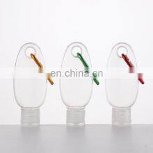 Hot Selling Oval Shape Empty 30ml 50ml 60ml Hand Sanitizer Bottle With Keychain Carabiner thumbnail-2