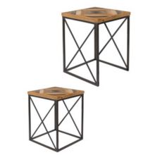 Set of 2 Modern Nesting End Tables, Small Side Tables