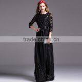 V2-MN Cocktail Dress 2016 New Arrival Black Sophisticated Embroidery Sequin Maxi Dress thumbnail-2