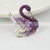 Latest Fashion Women Swan Shape Crystal Rhinestone Brooch thumbnail-1