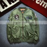 2016 Fashion Quality Embroidered Baseball Jacket for Men's Military Air Force Bomber Jacket Wholesale