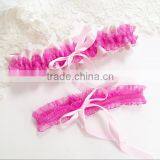 Kawaii Kitsch Garter Set,Ruffles Pink Silk Satin Bow Prom Leg Garter,Sexy Girls Lingerie Garter Belt thumbnail-1