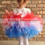 Hot Sale Little Girls in Short Skirts Blue Red White Tulle Tutu Skirt for Girls Boutique Girls Chiffon Pettiskirt