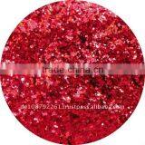 Nail Art Glitter Hexagon 0.040" - Red thumbnail-1