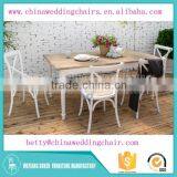 2015 Best Seller Rattan Seat Wood X Cross Back Dining Chair / Banquet Party Chair thumbnail-2