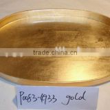 Gold oval plastic tray