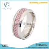 Women pink carbon fiber ring,titanium carbon fibre ring for female