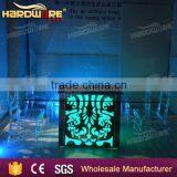 Foshan Furniture Illuminated Led Stainless Steel Dining Table With Glass