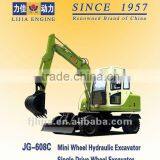 43KW/58HP JG608C 6 Ton Single Drive Mini Wheel excavator