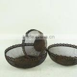 Antique French Round Decorative Wire Basket thumbnail-2