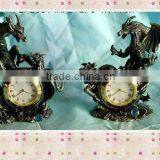 2012 Crafts Metal Pewter Table Clock With Dragon for Decoraton