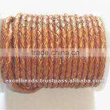 COLOR Golden Braided Leather Cords