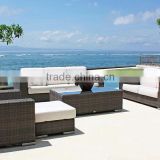 Poly rattan wicker furniture sofa with stool