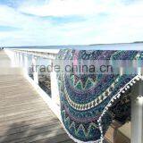 Green 72" Indian Tapestry Round Mandala Tapestry Roundie Round Table Cover Wholesaler Indian Tapestry Art thumbnail-3