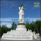 Outdoor large white marble statue of Shakya Mani Buddha Guanyin station