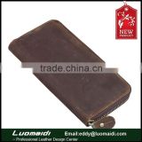 Item LMS12: fashion design men's leather clutch bag with zipper , men genuine leather long travel wallet mobile phone holder