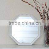 Hanging Mirror Wooden White Frame Octagonal Mirror