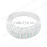 Synthetic Ring With Opal New Design White Opal Rings Silver Jewelry thumbnail-2