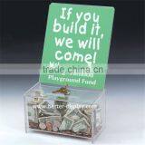 Wholesale Acrylic Charity Coin Collection Boxes thumbnail-2