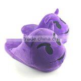 2015 Hot Selling Purple Devil Plush Animal Cute Emoji Wholesale Slippers