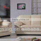 Fancy Living Room Soft Comfortable White Leather Sofa Set