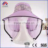 Travel Sun Hats For Women Chiffon Cape thumbnail-4