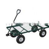Flat Bed Mesh Deck Garden Wagon With 10inch Tires thumbnail-1