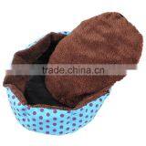 Blue Cozy Soft Warm Fleece Pet Dog Puppy Cat Bed House Nest 40X35 With Pillow thumbnail-2