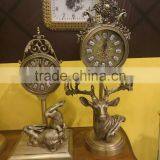 Silver Plated Lady Holding Desk Clock, White Marble Desk Clock, Luxury Home Decorative Desk Clock thumbnail-6