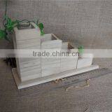 Unfinished Custom Students Wooden Pen Container thumbnail-1